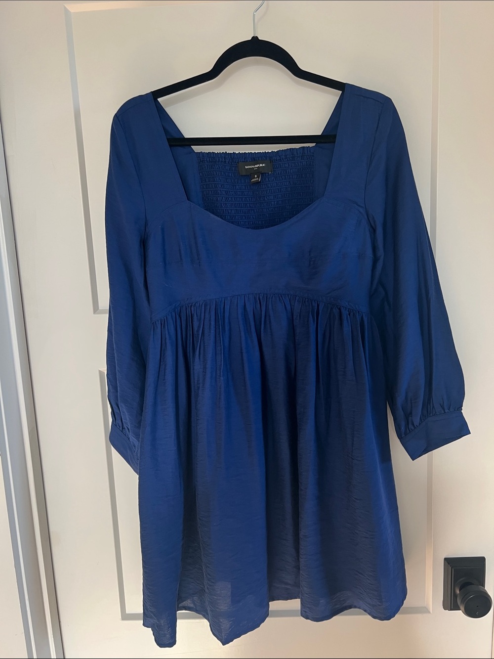 Banana Republic Royal Blue Long-Sleeve Peasant Dress